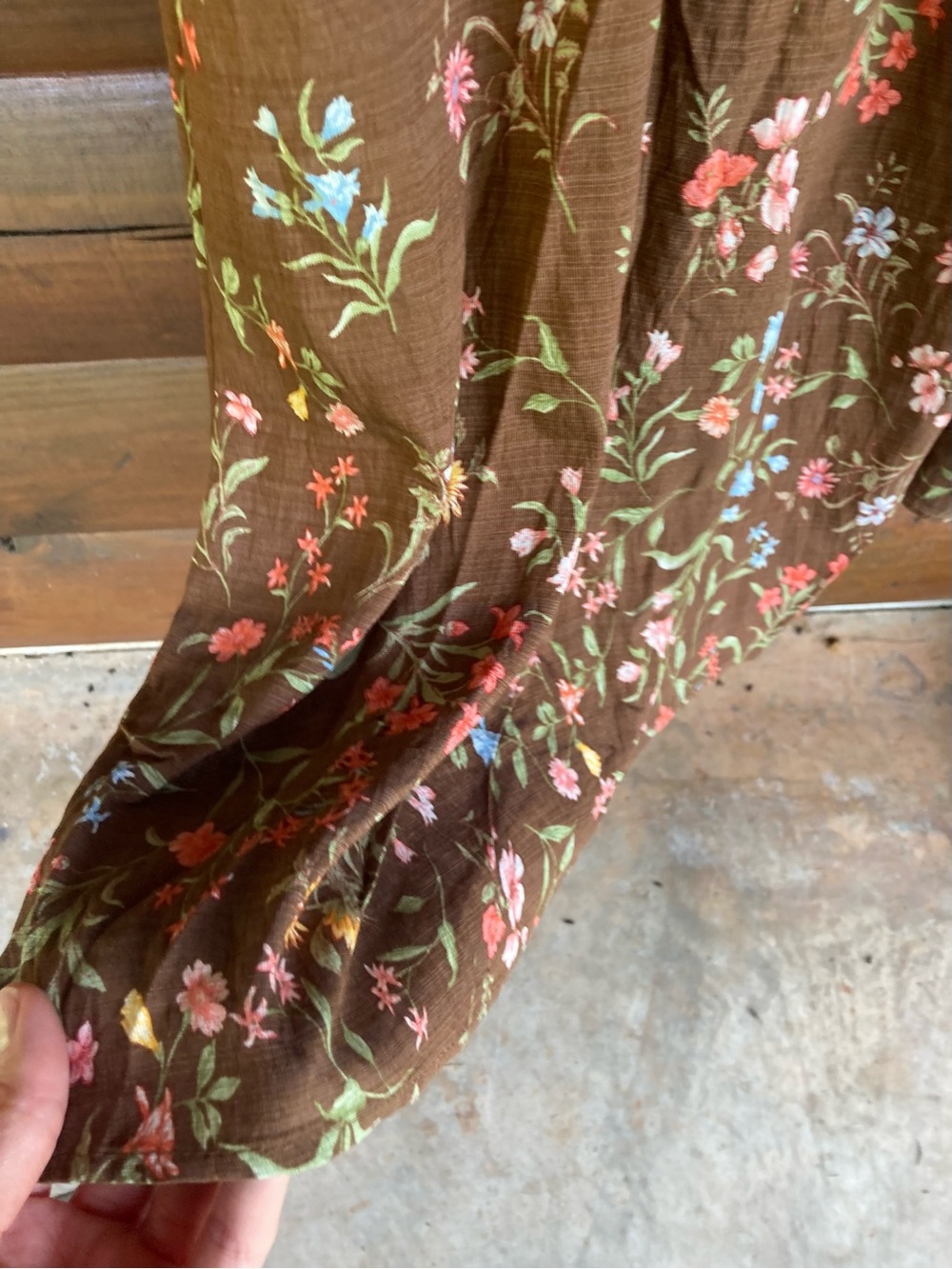 NWT Brown Floral Midi Fall Dress - Picture 11 of 13